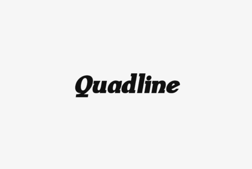 Quadline serif typeface with underline detail shown in large black text