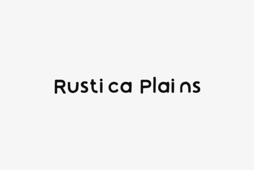 Rustica Plains sans serif font displayed in bold black letters on light background