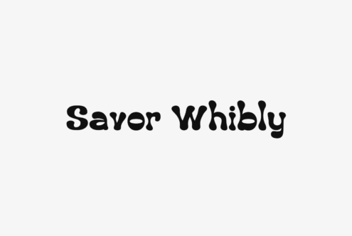 Saver Whibly font with playful rounded teardrop terminals