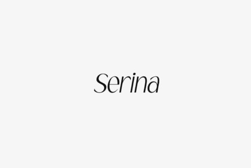 Serina font in light elegant italic letterforms