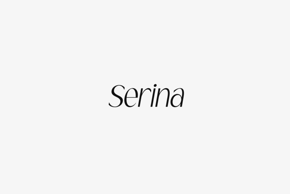 Serina font in light elegant italic letterforms