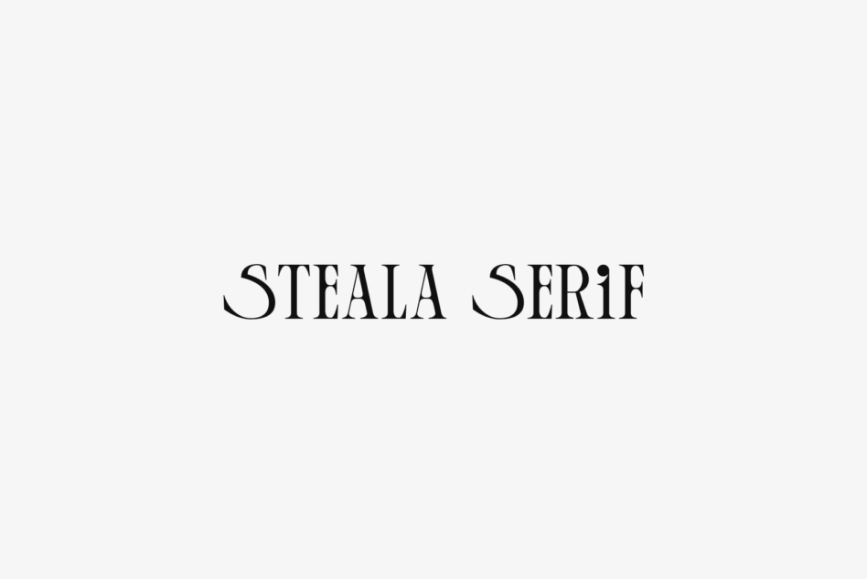Steala Serif elegant spaced capitals with refined serifs on white