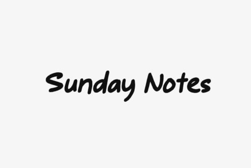Sunday Notes in casual black handwritten script on light background