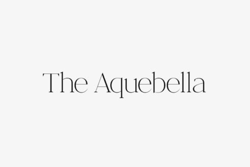 Aquebella delicate serif typeface with refined letterforms displayed