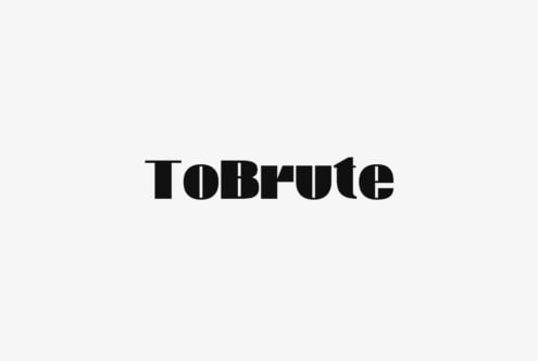 Tobrute display typeface with geometric slab serifs in black
