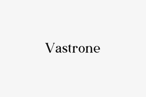 Vastrone serif font sample in bold black lettering