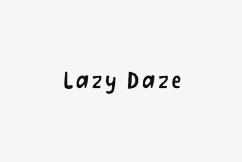 Lazy Daze typeface in casual handwritten style on light background