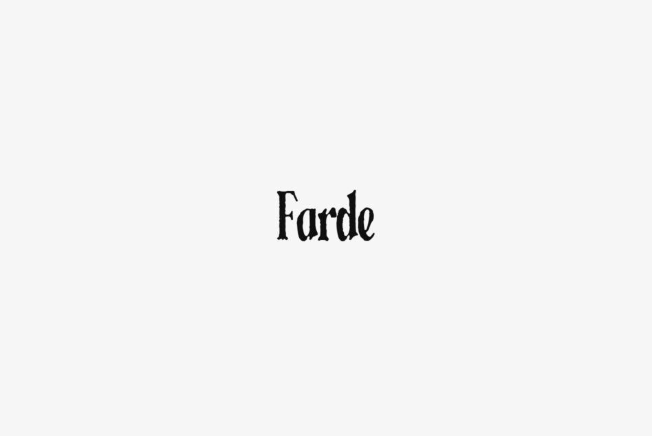 Farde serif typeface displayed centered on light background