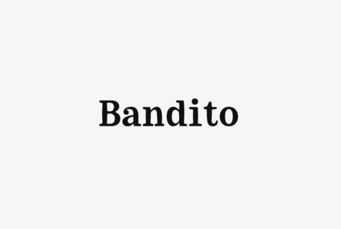 Bandito serif font in black text on minimal white background