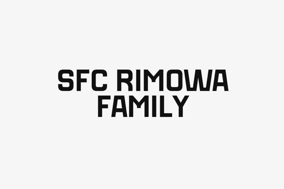 SFC Rimowa Family typeface name centered in black caps