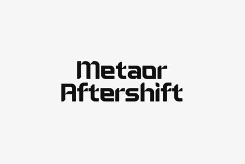 Metaar Aftershift typeface displayed in large bold sans serif letters