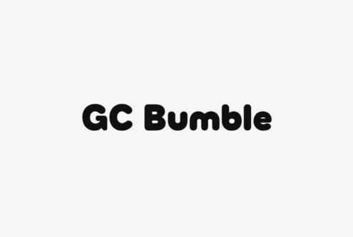 GC Bumble typeface in bold black letters on light background