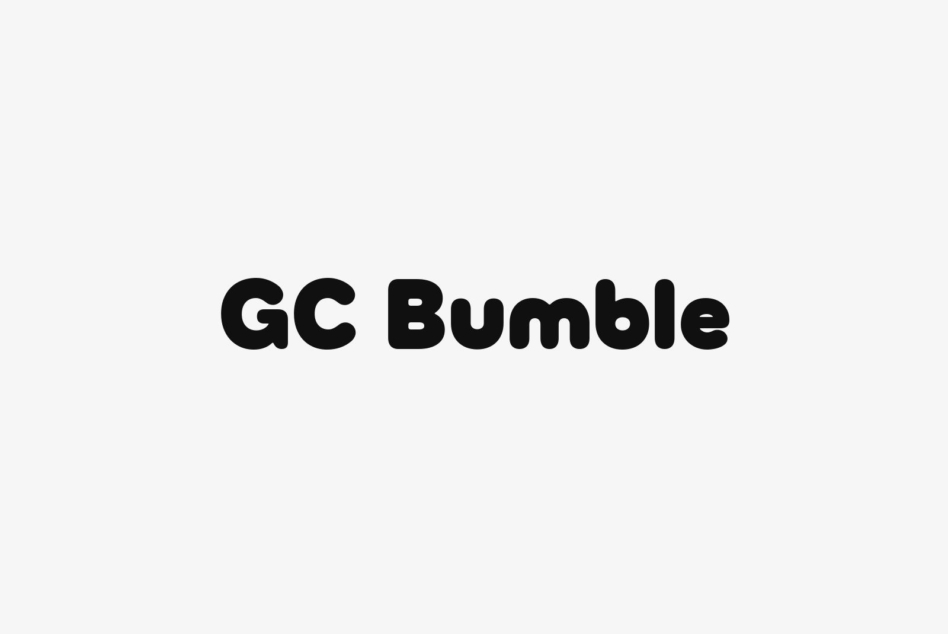 GC Bumble typeface in bold black letters on light background