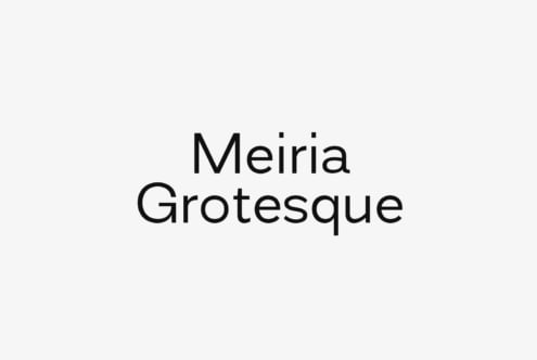 Meiria Grotesque typeface displaying clean, modern letterforms on light background