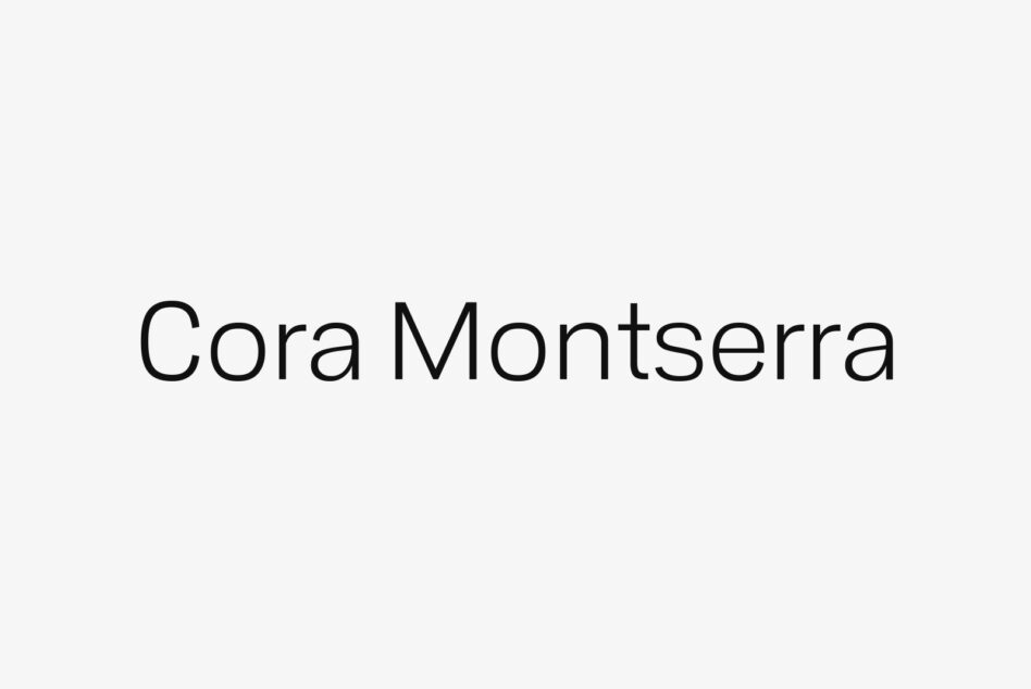 Cora Montserra typeface displayed in clean sans serif on light background
