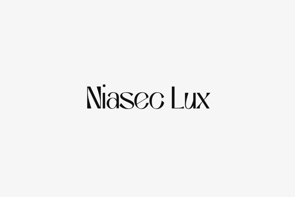 Niasec Lux serif typeface displayed in black on clean light background