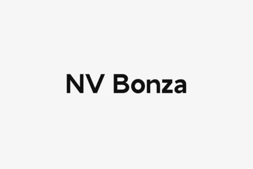 NV Bonza typeface displayed in bold black letters on clean light background