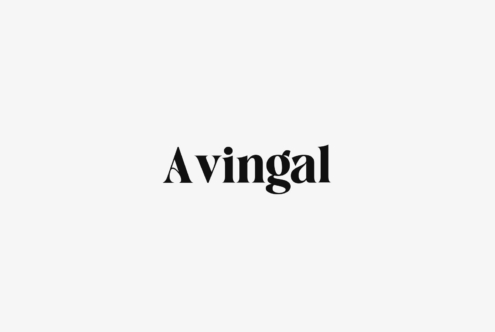 Avingal serif typeface displayed in black on light gray background