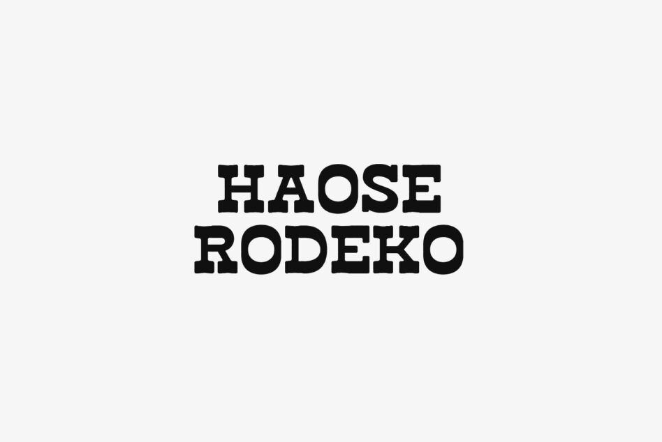 Haose Rodeko slab serif font displayed in bold black letters on light background