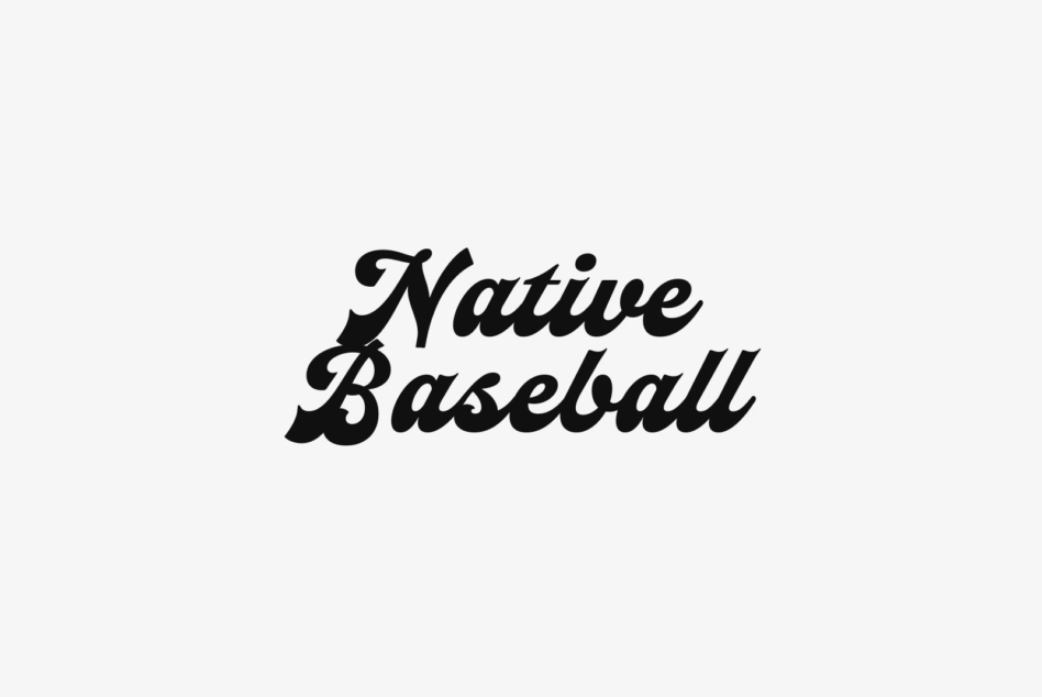 Native Baseball in bold italic script on light gray background