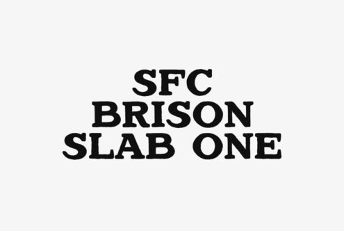 SFC Brison Slab One typeface displayed in bold black letters on light background