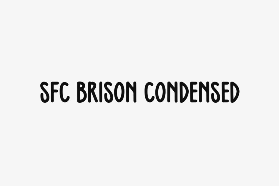 SFC Brison Condensed typeface displaying bold black letters on light background