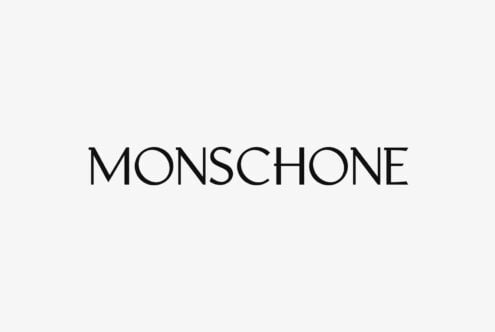 Monschone wordmark in minimal sans serif on light background