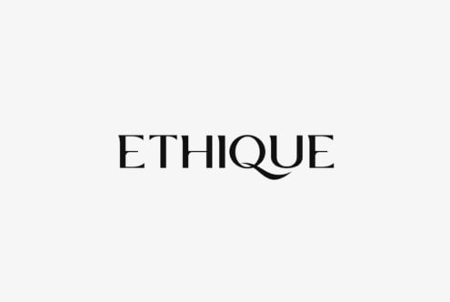 Elegant serif typeface with "Ethique" in black letters on light background