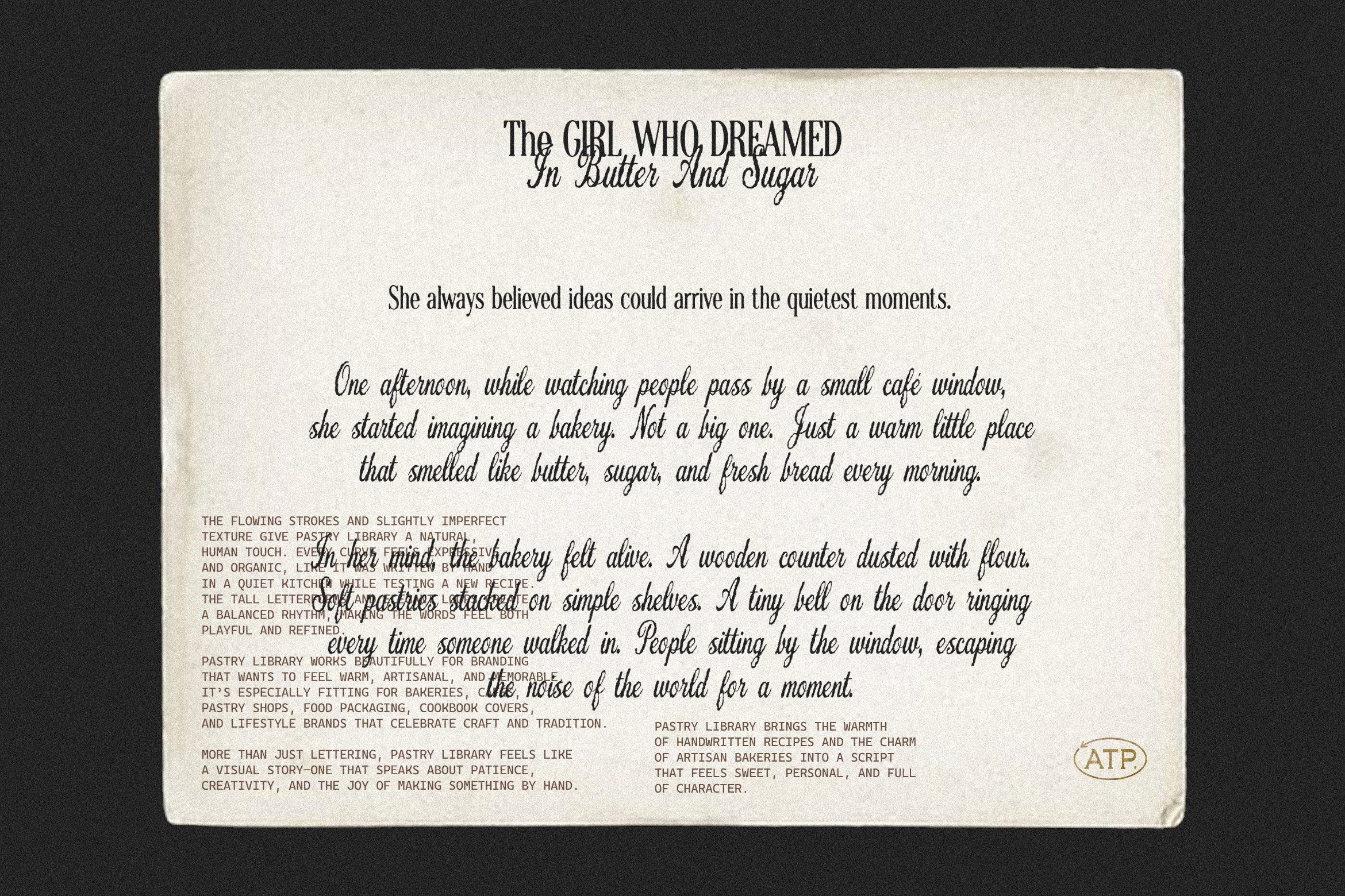 Vintage book page with textured background and elegant script font. Ideal for showcasing literary-themed graphics, typography, or book designs.