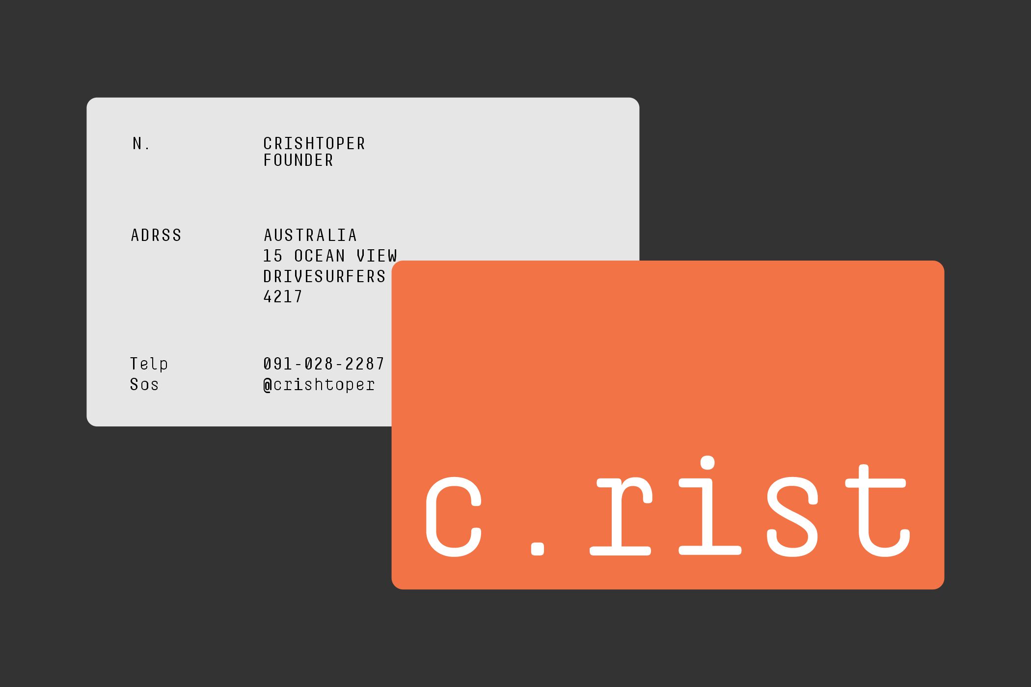 Business card mockup with light background overlay on vibrant orange card background