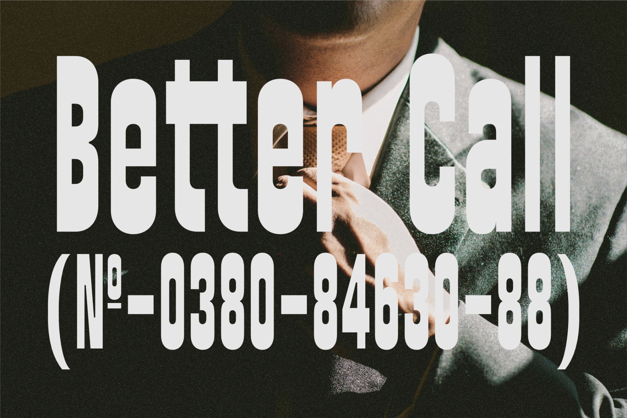 Bettoa font overlay on portrait photo with phone number mockup
