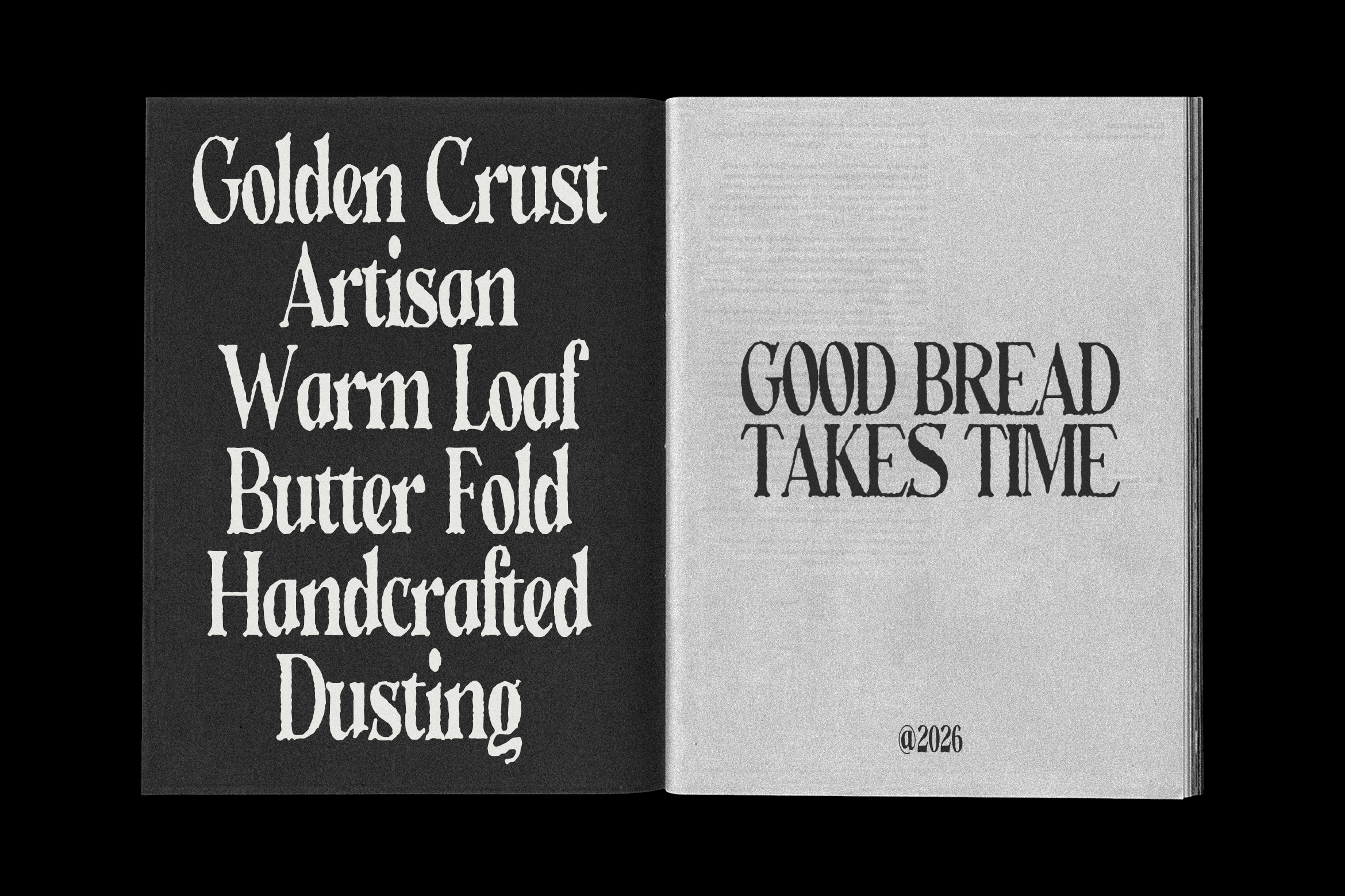 Open book spread showing bread recipes on vintage style pages