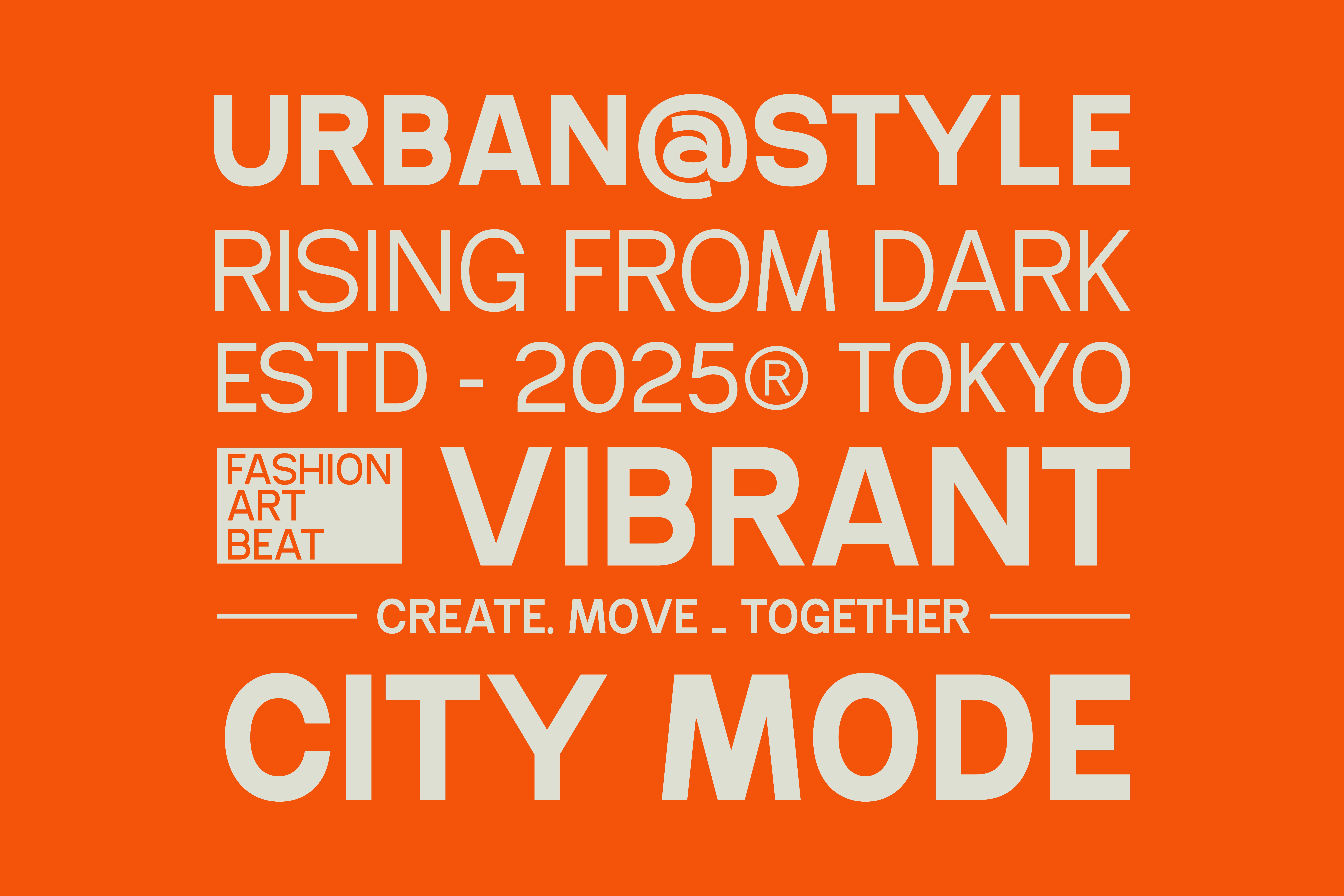Bold urban typography poster with phrases like urban style vibrant city mode in modern font on orange background for graphic designers and templates.