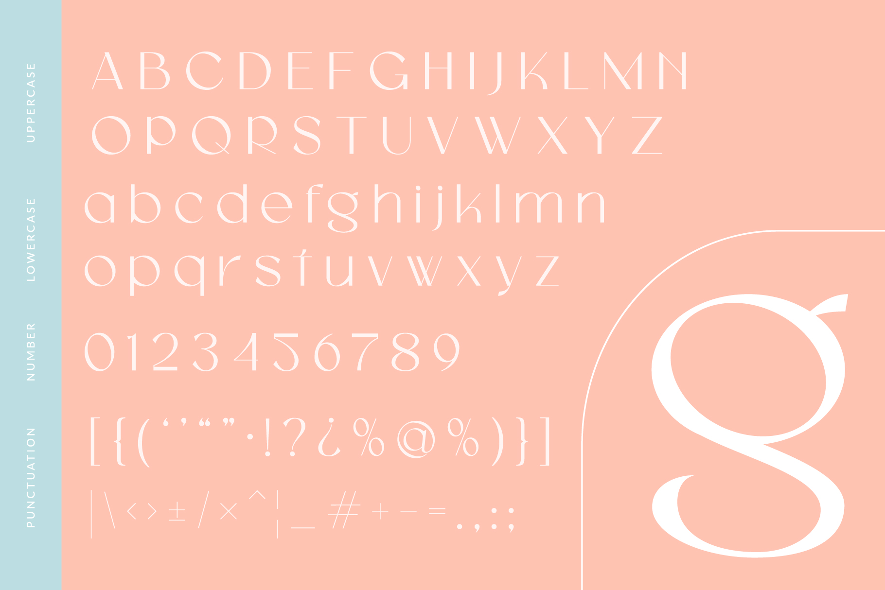 Outline sans serif font showing uppercase, lowercase, numbers, punctuation marks