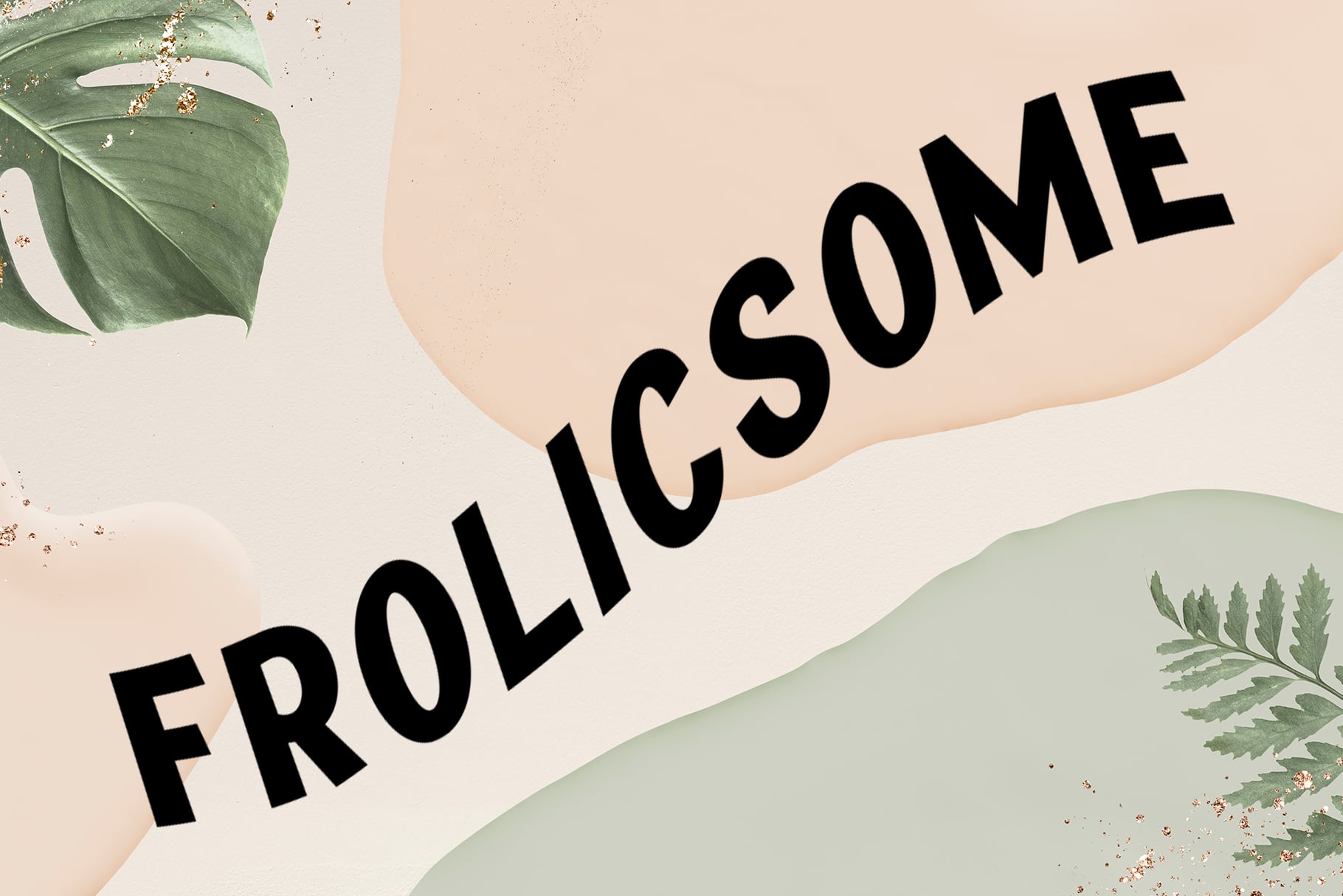 From Olic Some text on soft background with monstera leaf plant elements