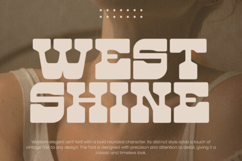 West Sunset font displayed in large bold rounded letters with neutral background