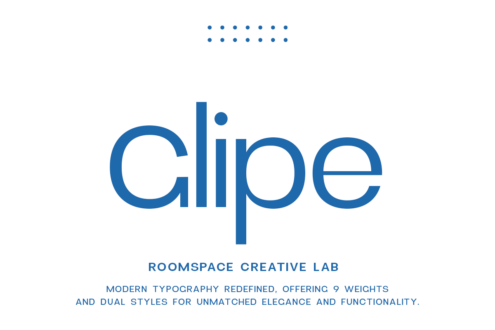 Clipe font logo by Roomspace Creative Lab showcasing modern typography weights