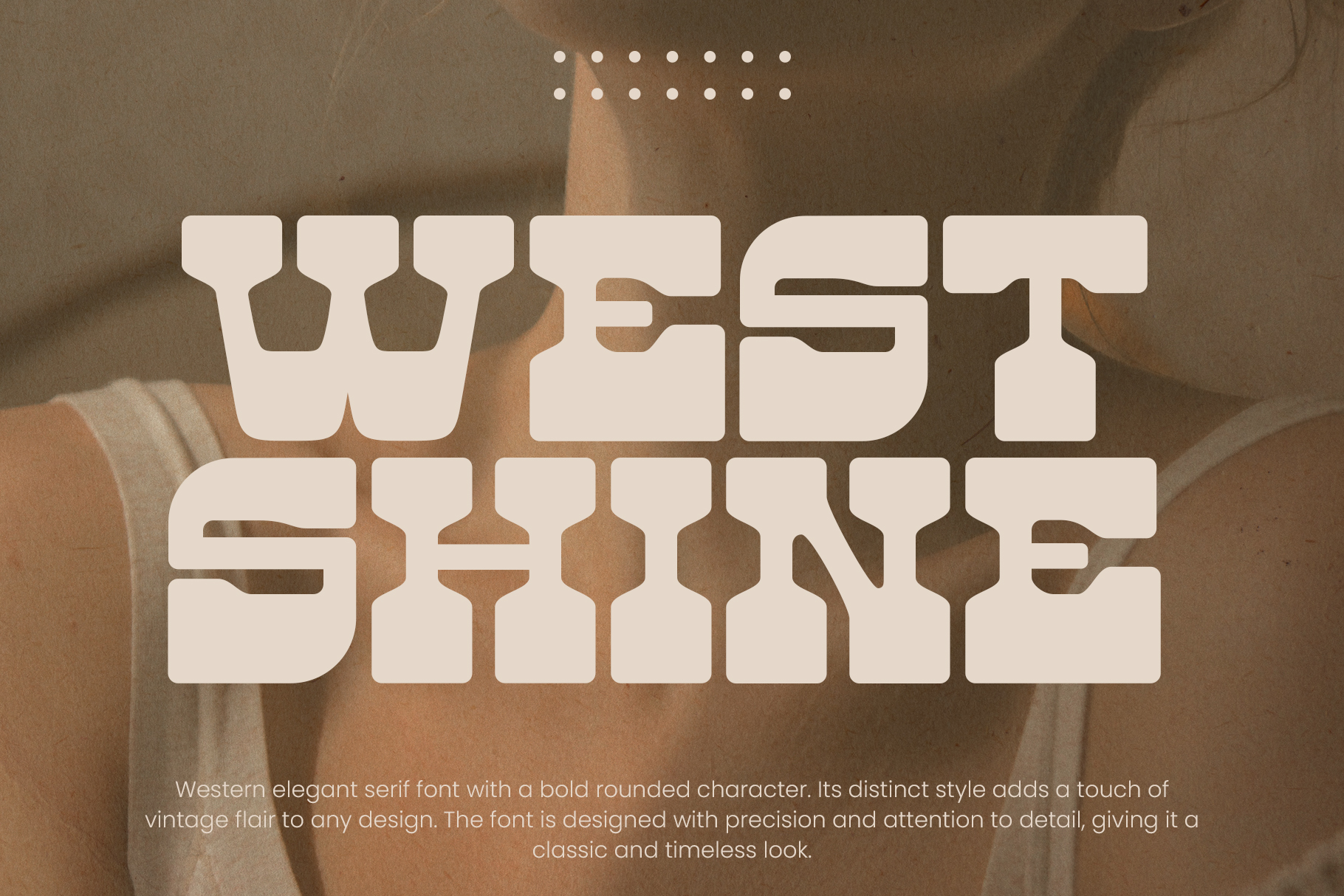 West Sunset font displayed in large bold rounded letters with neutral background