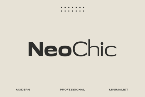 Neo Chic typeface label showing modern professional minimalist style