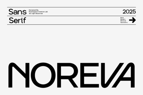 Norevana font family sans serif in bold modern minimal geometric styles