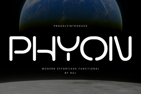 Phyton typeface showcase on earth planet with text modern effortless functional by rcl