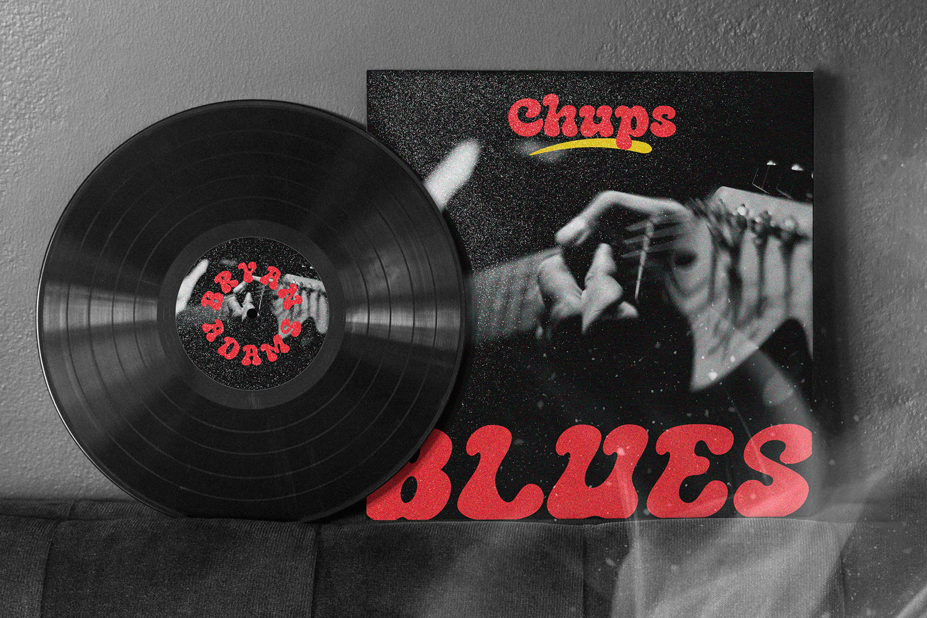 Chups Blues vinyl record album with red lettering on black background