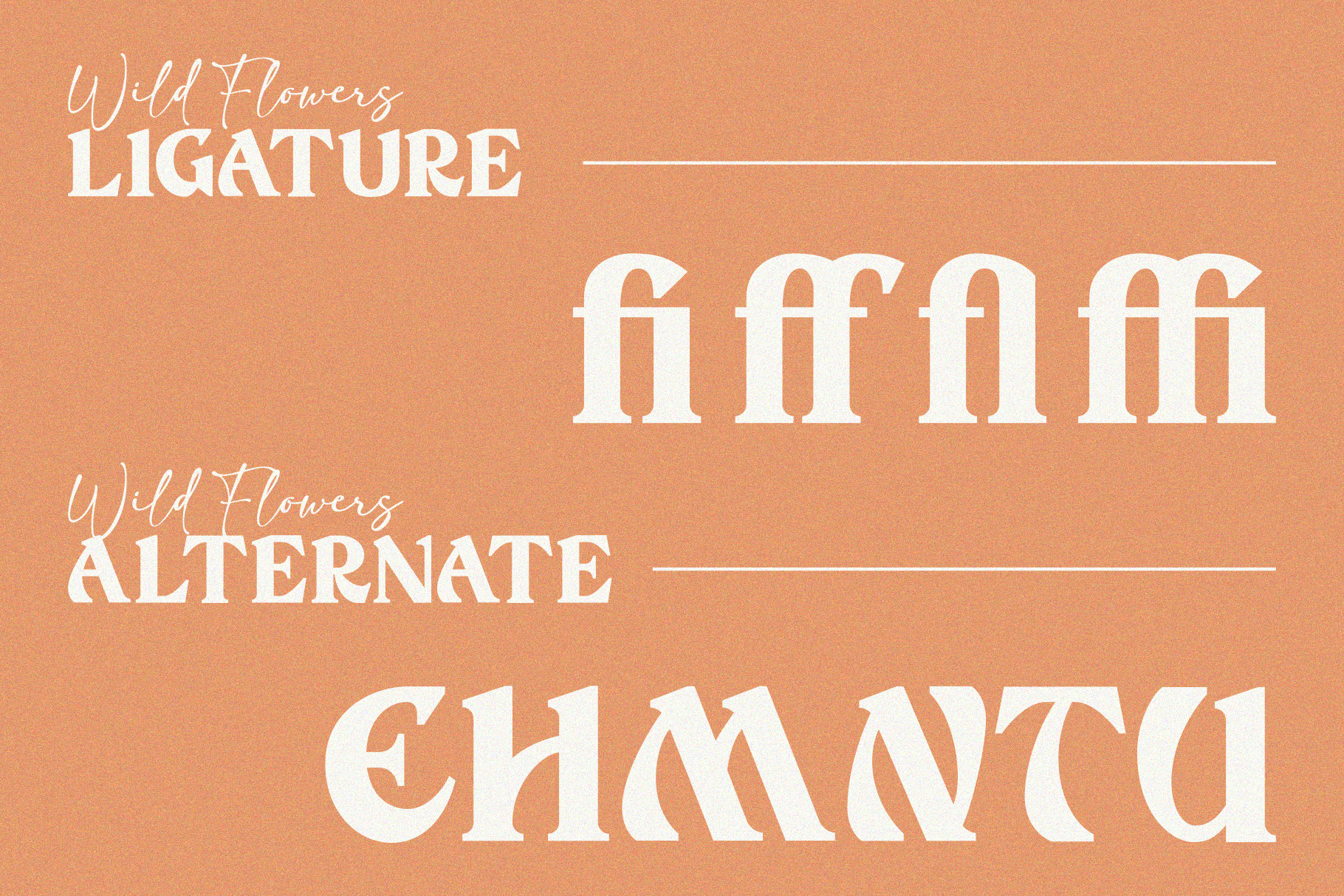 Wild Flowers ligature alternate stylistic serif font variants display