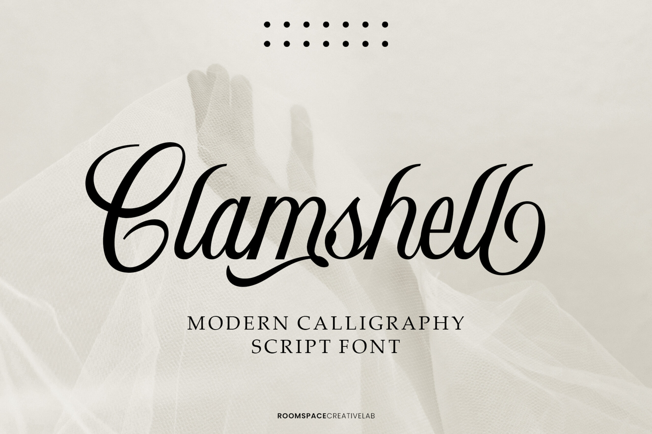 Elegant calligraphy script font display with feather watercolor background design