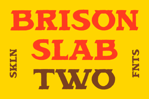 Retro movie poster style typography with bold red letters on bright yellow background