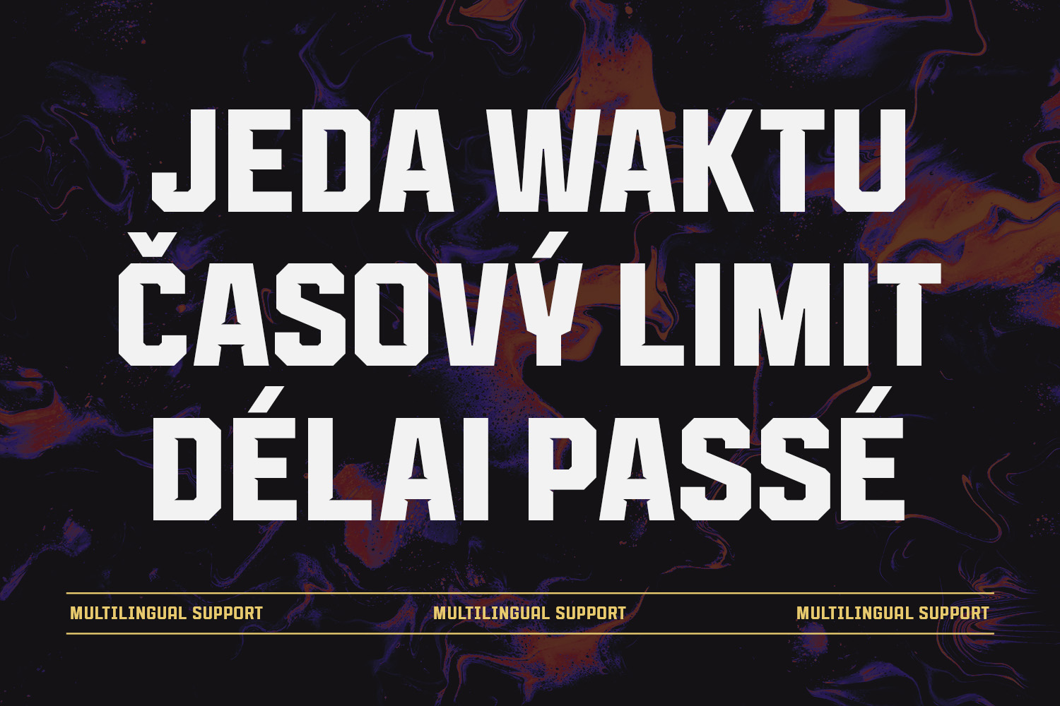 Multilingual text overlay with white bold letters on dark abstract texture, gaming streaming template
