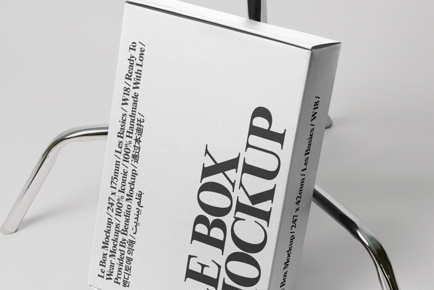 Le Box Mockup book cover with cream spine showing Rougho typeface
