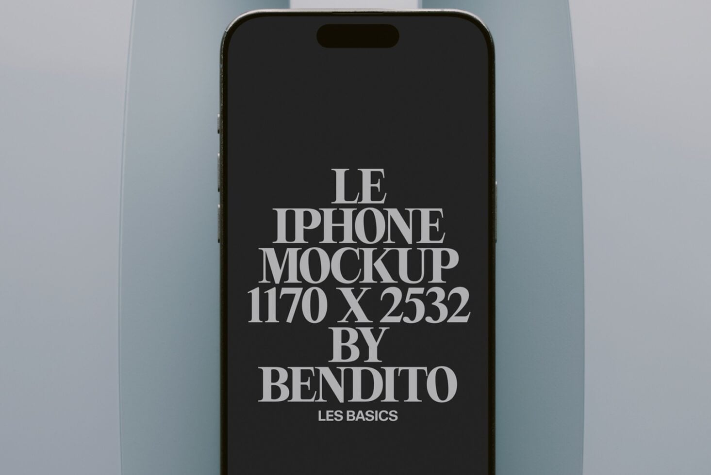iPhone with dark screen displaying white serif typography design