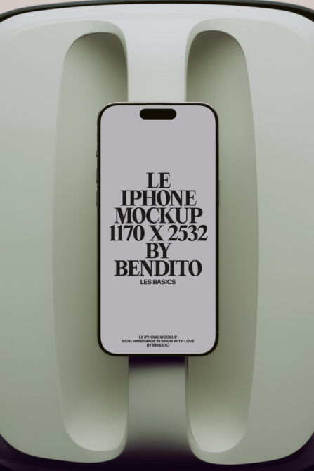 iPhone with light purple screen showing black serif text mockup