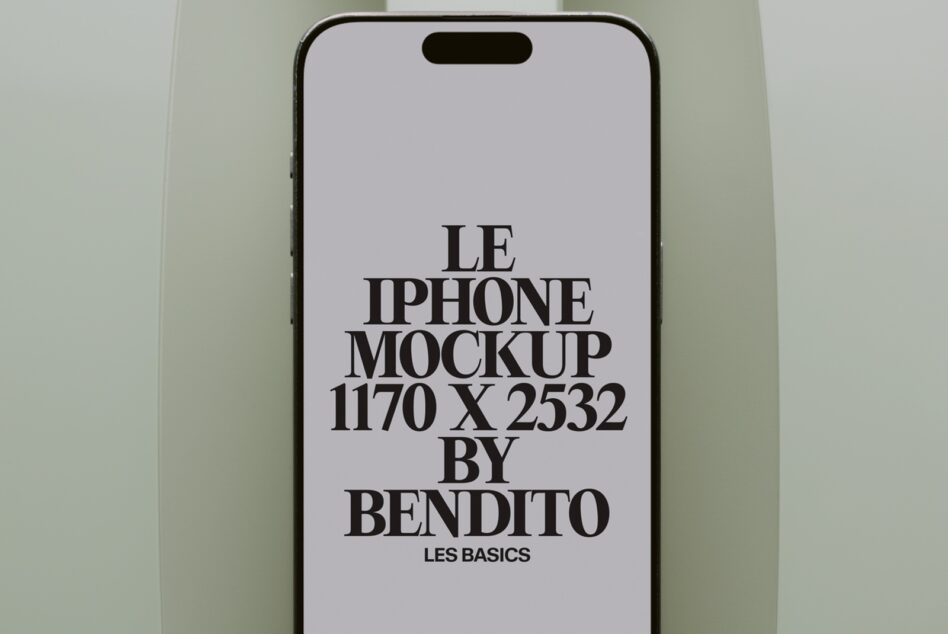 iPhone mockup with lavender screen displaying serif typography centered on display